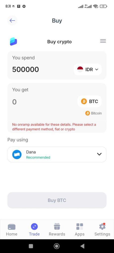 Beli Bitcoin di Best Wallet
