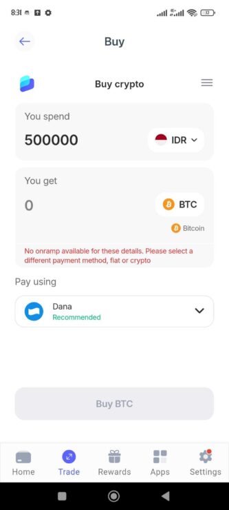 Beli Bitcoin di Best Wallet