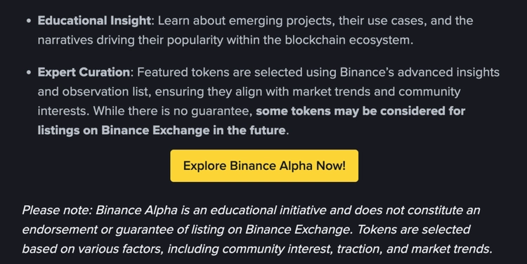Binance alpha - Koin yang Akan Listing di Binance