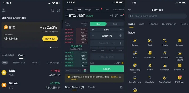 Binance Interface - Binance Review