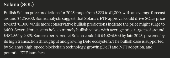 Prediksi harga Solana - Claude AI
