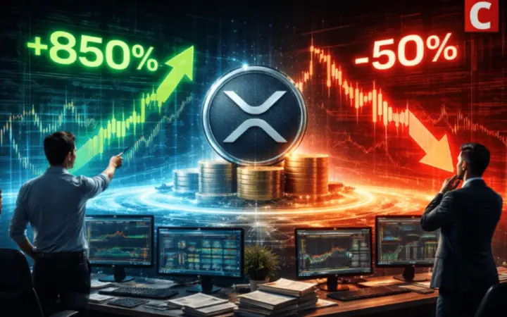 Harga XRP: Potensi Naik 850% atau Crash 50%? Pandangan Analis Terbelah