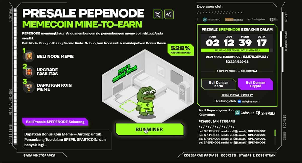 PEPENODE - Meme coin terbaik untuk dibeli