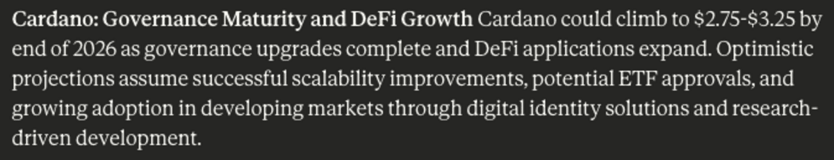 Prediksi harga Cardano - Claude AI