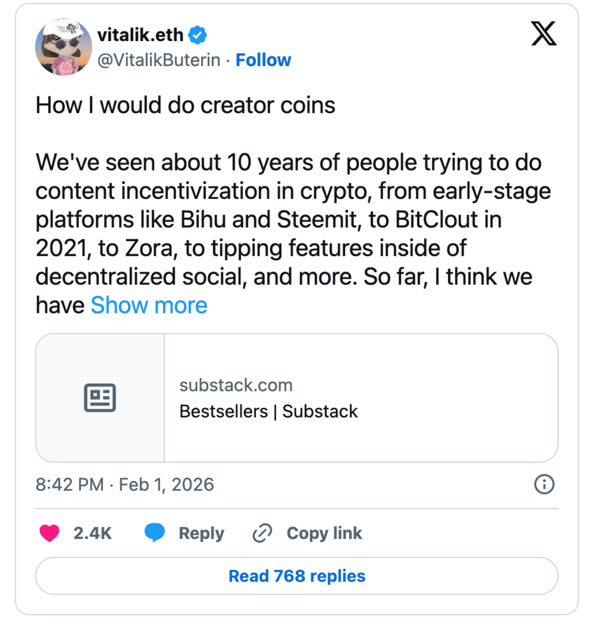 Vitalik - Token Kreator