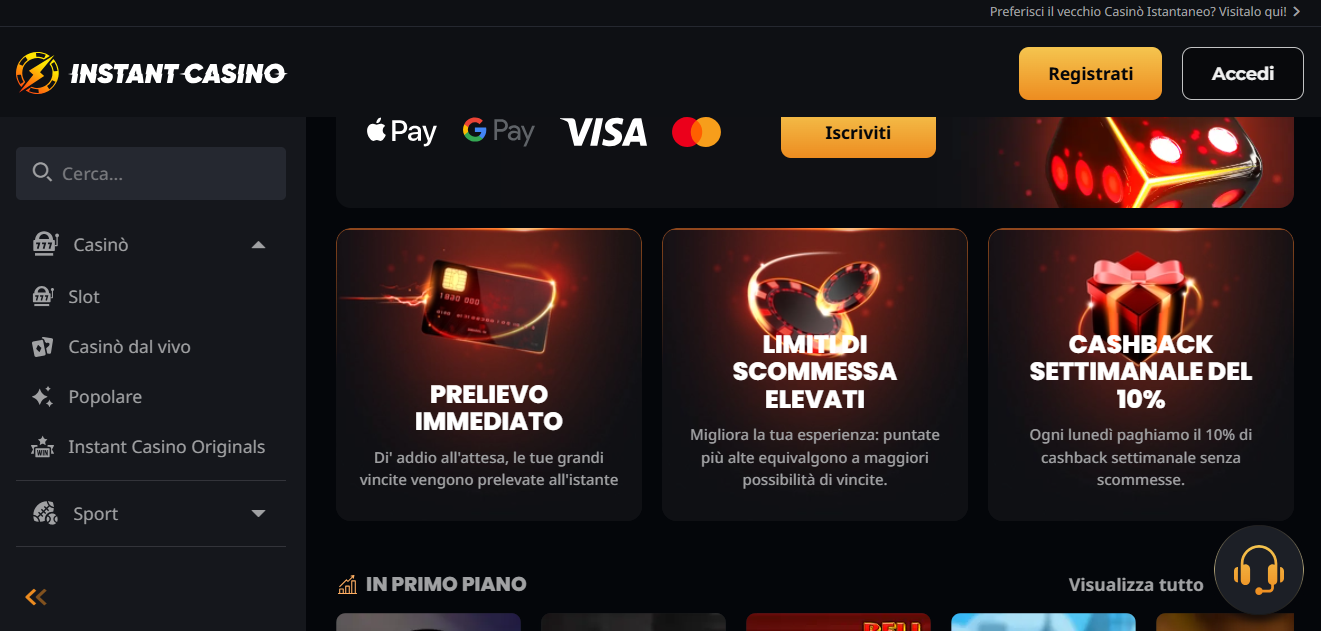 Instant Casino - Migliori Crypto Casino