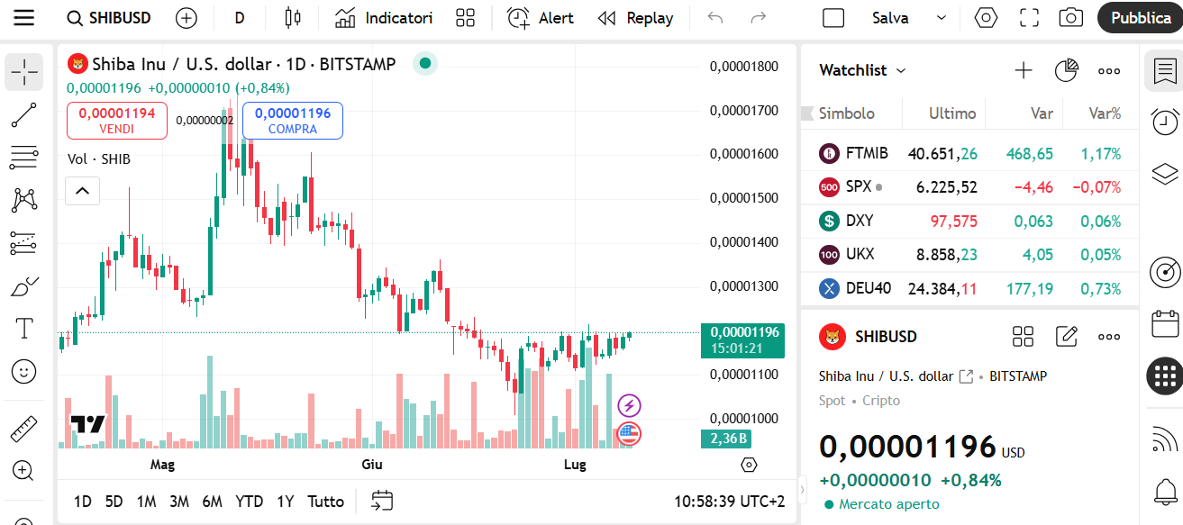 Shiba Inu Chart - Trading View