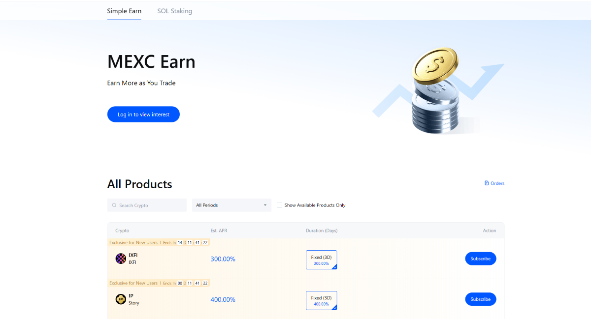 mexc staking