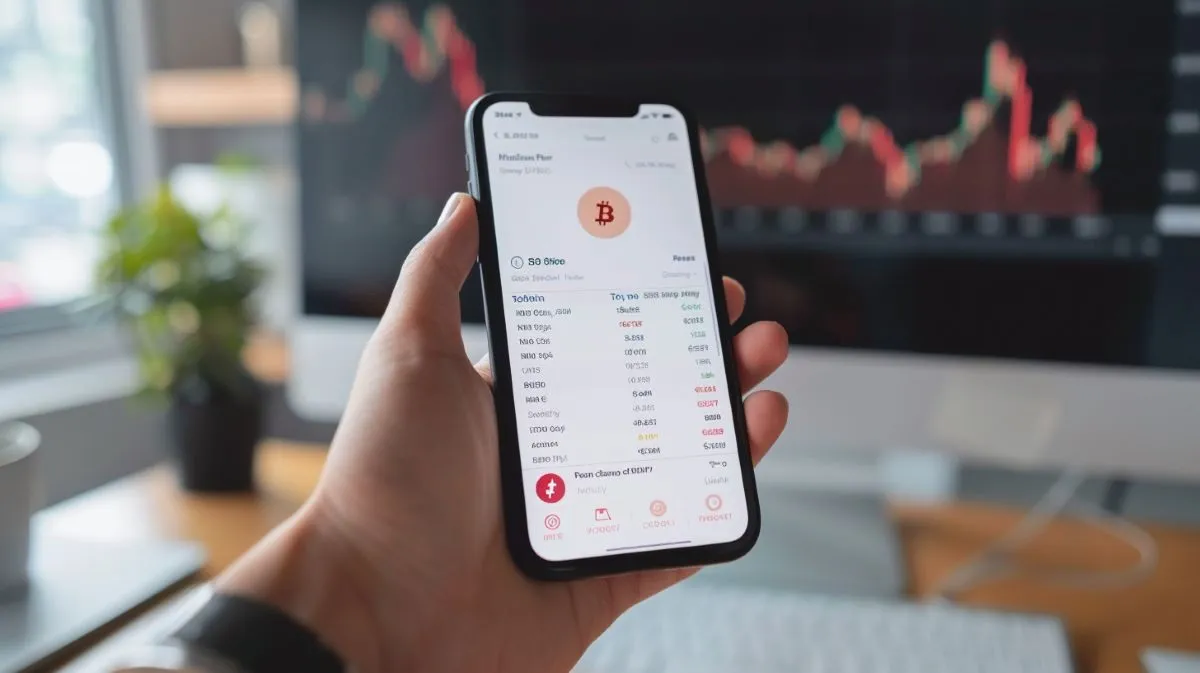 スマホに表示されるビットコイン取引履歴