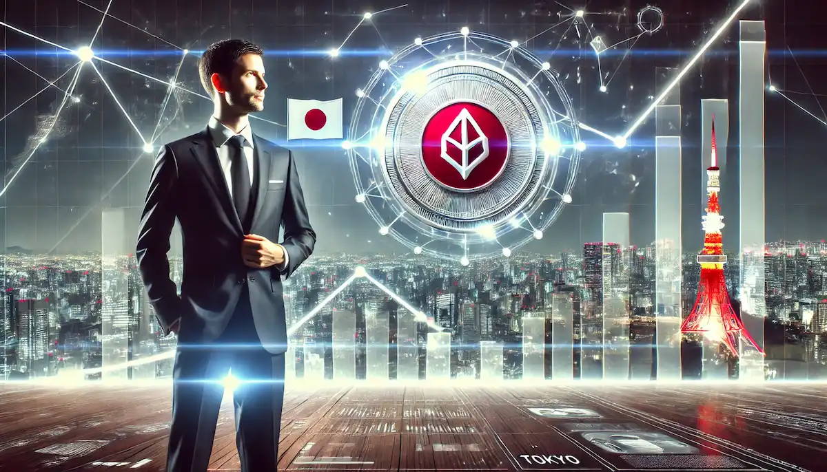 What-is-nippon-idol-token-スーツの男性の横に日本の国旗
