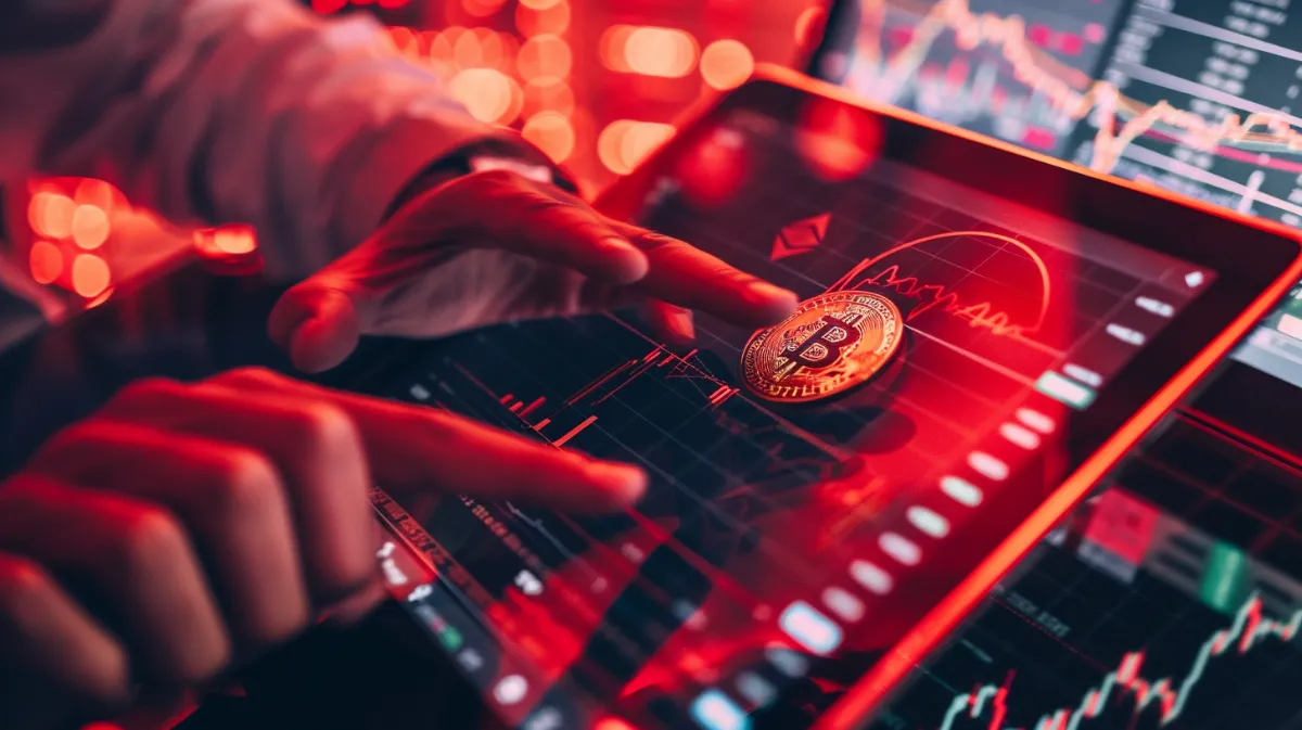 タブレットで仮想通貨投資をするイメージ