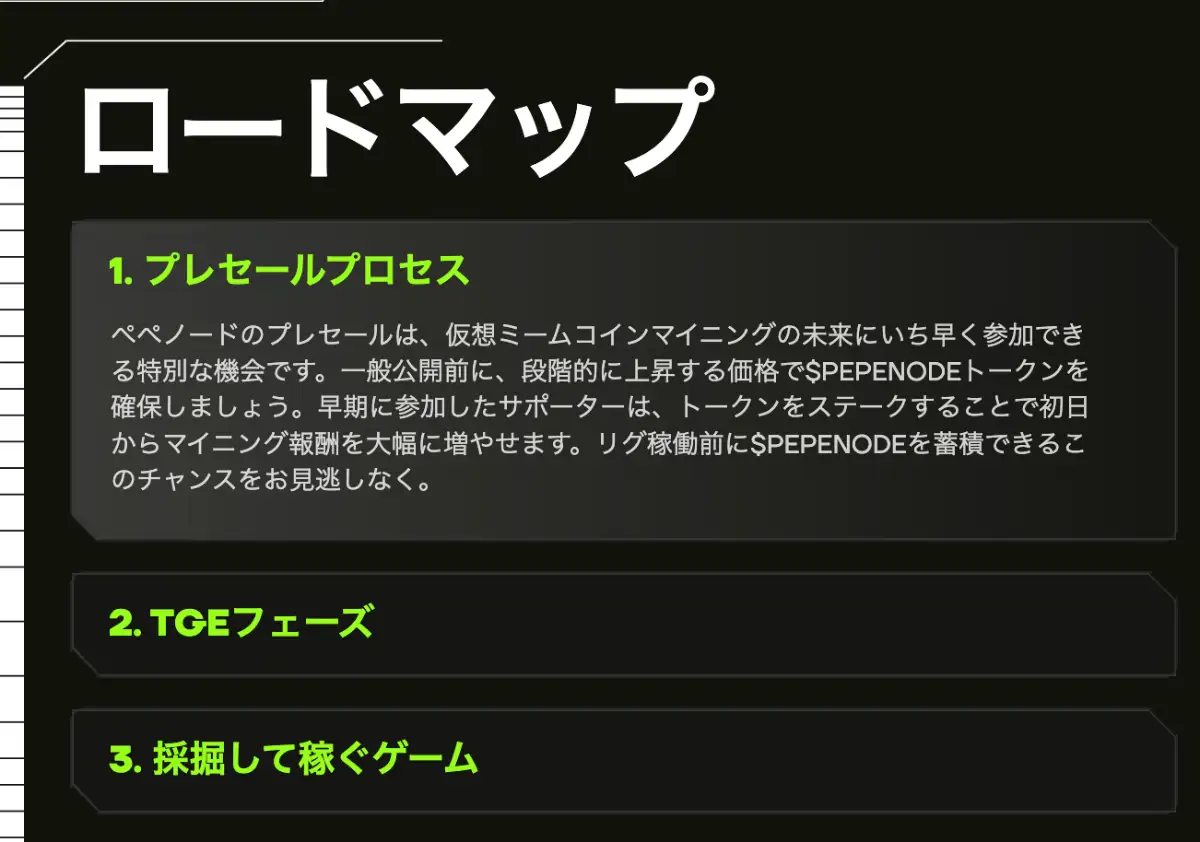 PEPENODEのロードマップ