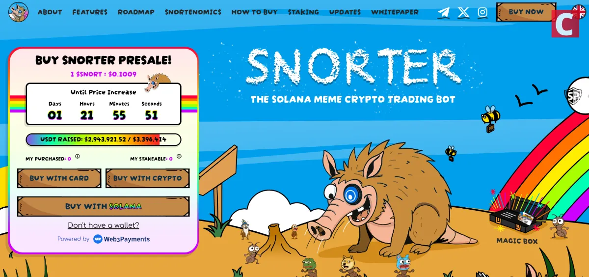 Snorter公式サイトのトップ画面