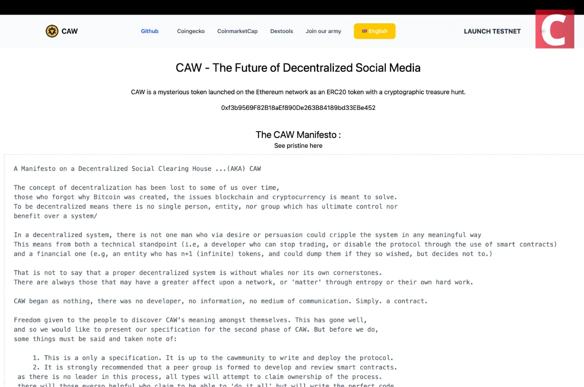 仮想通貨CAW（A Hunter’s Dream）