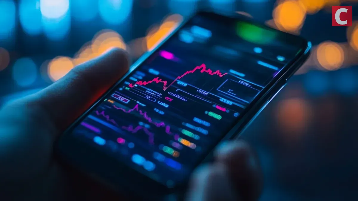 スマホ画面に表示されたj仮想通貨チャート