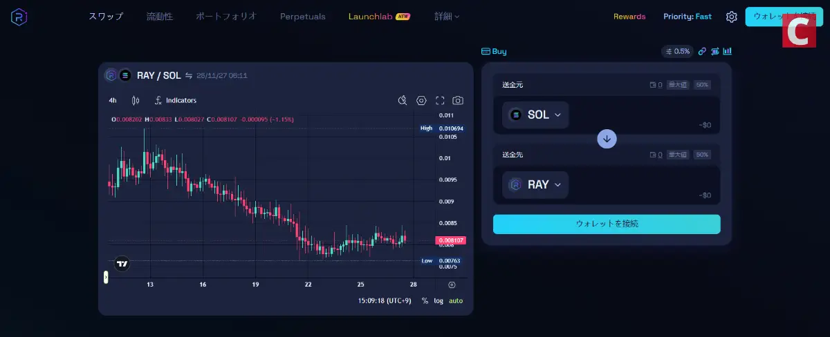 DEXとは-Raydiumサイトトップ