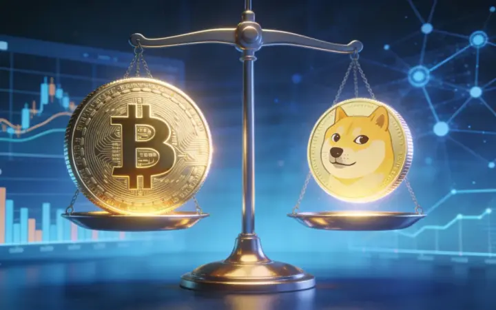 BTC vs DOGE、長期投資の勝者は？新興ミームコイン急浮上
