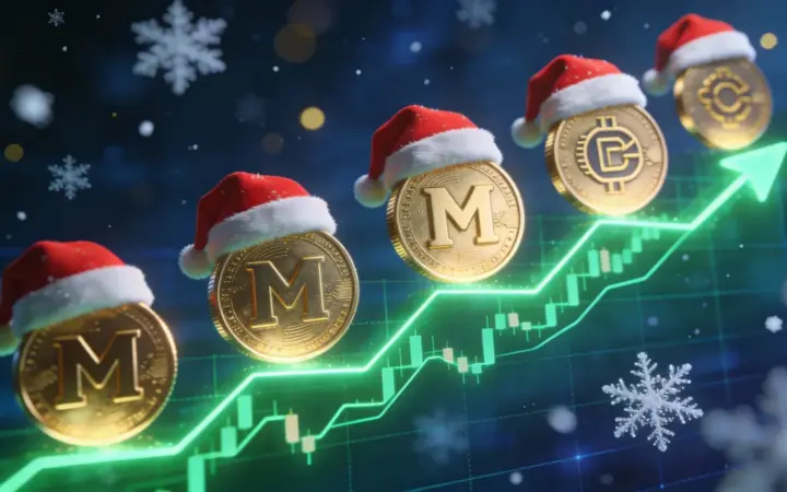 サンタラリー期待のアルトコイン3銘柄｜MやMNT、BTC関連など