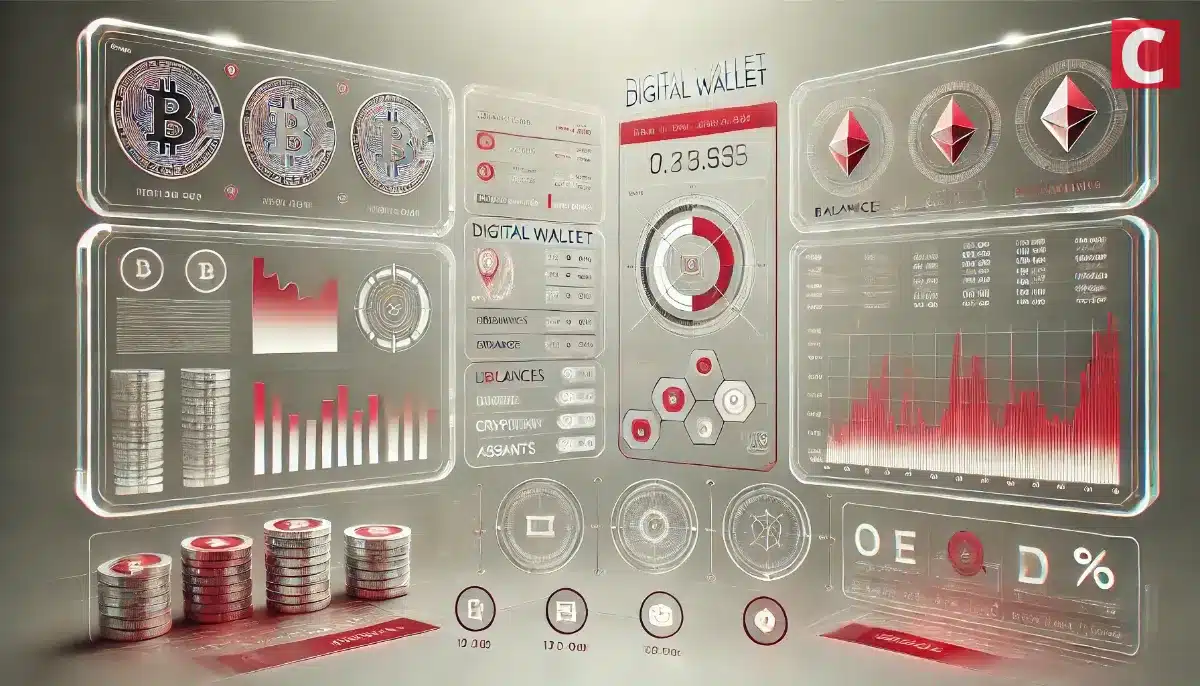 仮想通貨ウォレットの残高やチャートを一覧で確認できるダッシュボードのイメージ画像