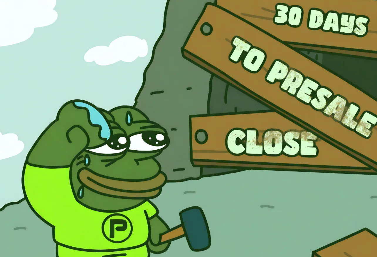 PepeNodeのプレセールが残り30日となったことを示す画像