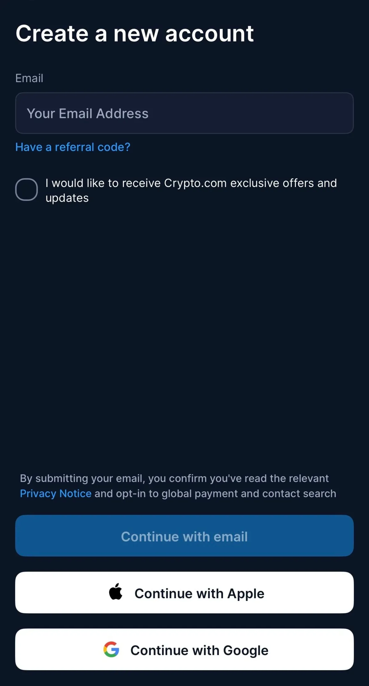 Crypto.comのインストール画面