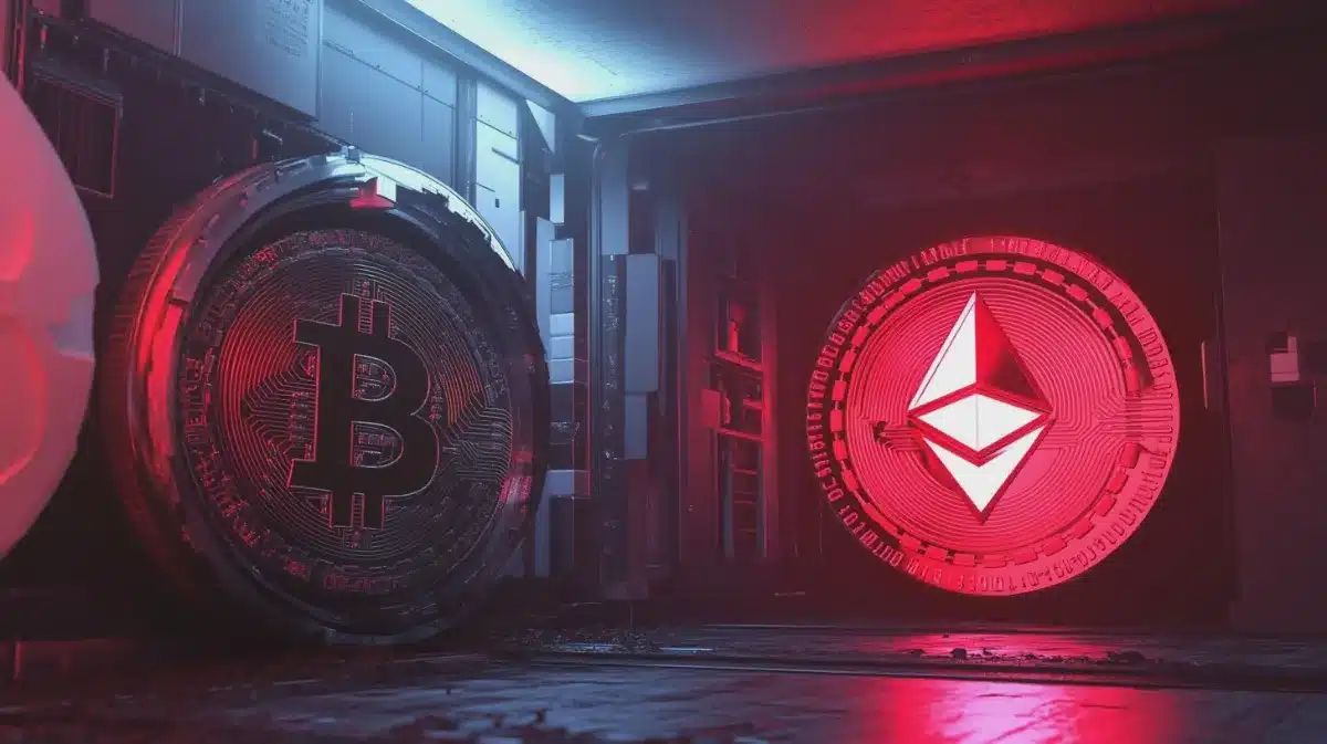 暗号資産(仮想通貨)担保ローンClendでBTC・ETHを預けるイメージ