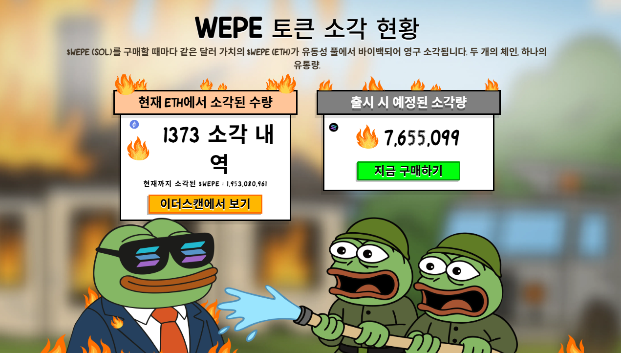 WEPE 토큰 소각 현황