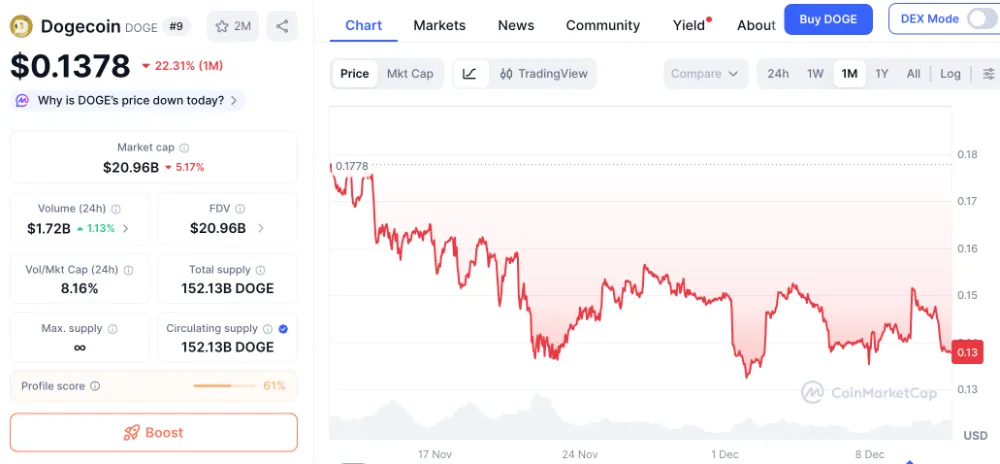 도지코인 가격 차트