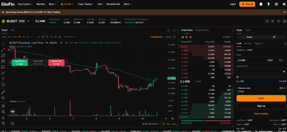 무료 보너스를 제공하는 블로핀 코인 마진 거래 플랫폼