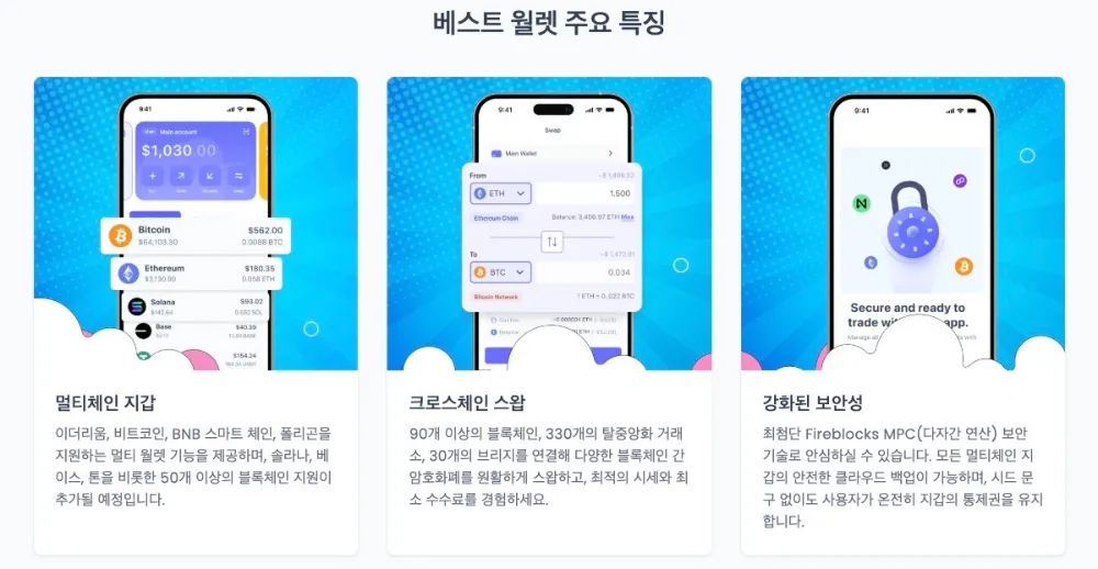 베스트 월렛 주요 특징