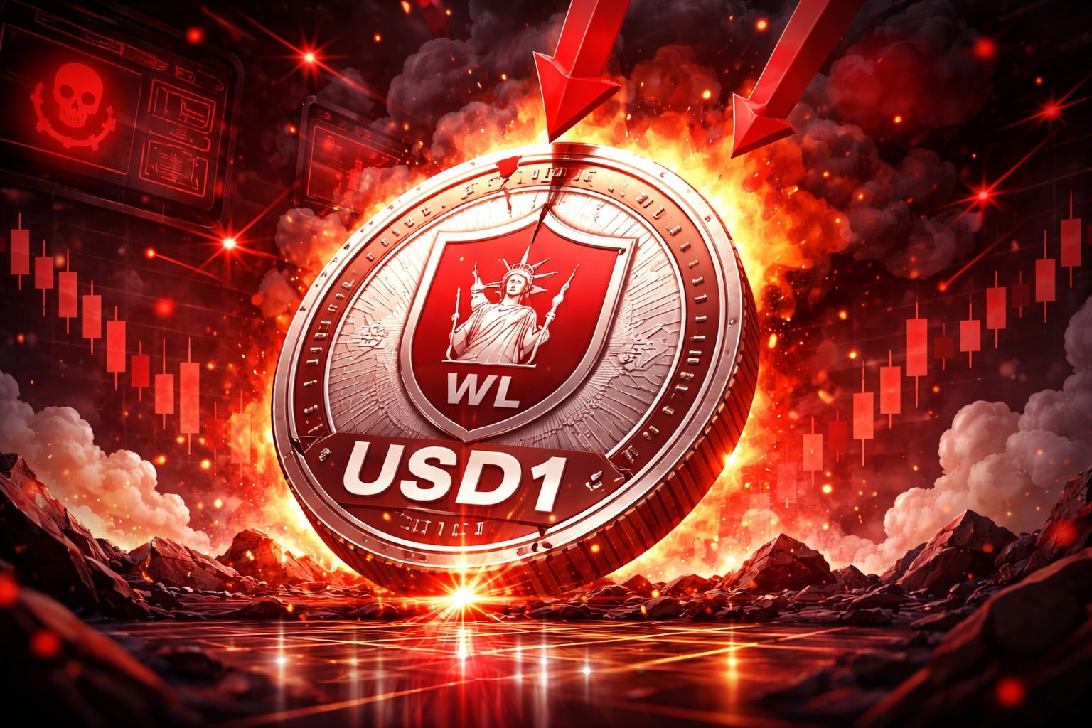 USD1 스테이블코인, 조직적 공격으로 가격 하락