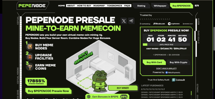 meme coins pepenode presale