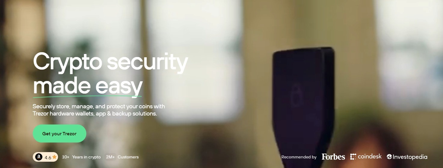 Betrouwbare crypto cold wallet Trezor