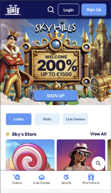 Welkomstbonus buitenlands online casino Skyhills