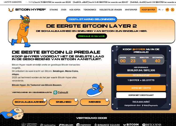 Bitcoin Hyper is een nieuw crypto project.