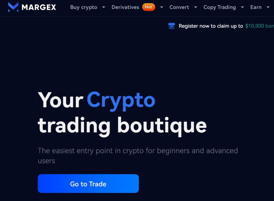 Margex homepagina - beste leverage trading crypto platform