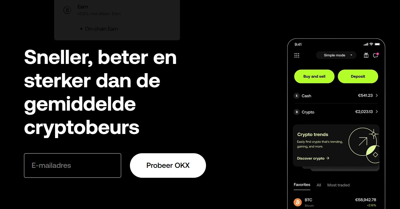 OKX homepagina - beste hefboom trading platform