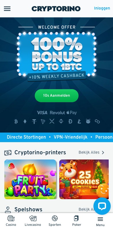online casino no kyc Cryptorino