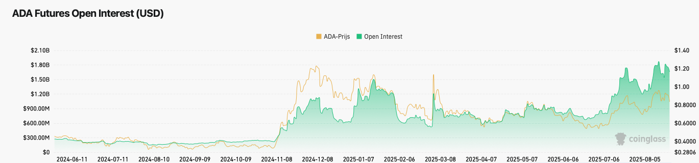 Open Interest Cardano - bron: Coinglass