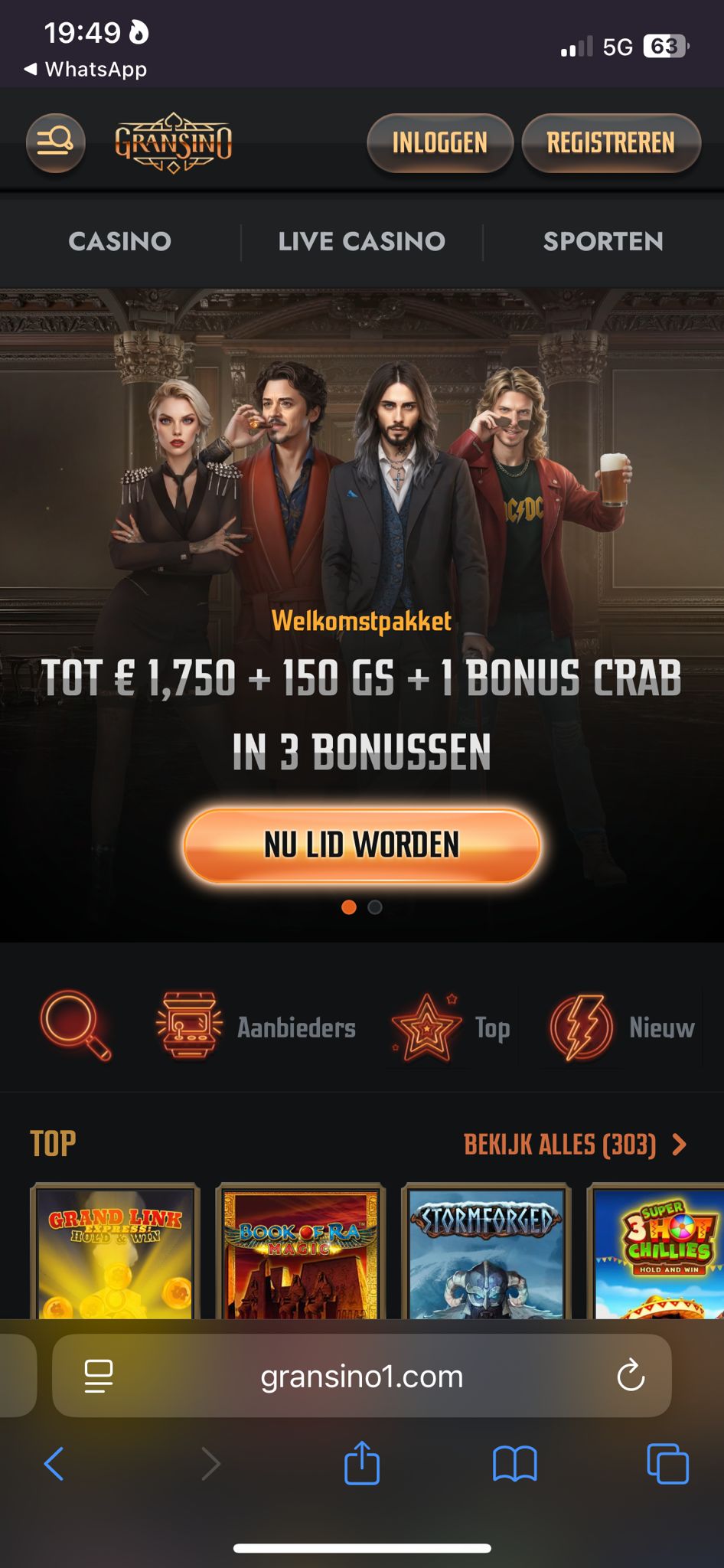 gransino mobiel online casino zonder Cruks