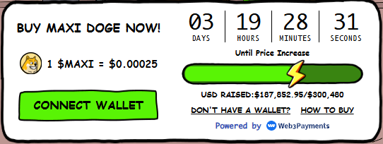 maxi doge presale widget