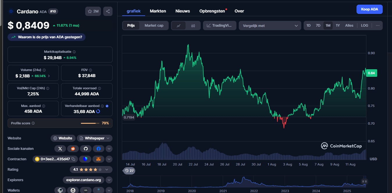 verwachting cardano laatste maand