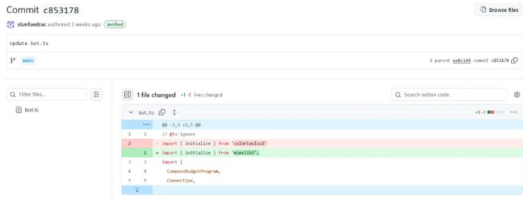 NPM packages ‘colortoolsv2’ and ‘mimelib2’ on GitHub. Source: ReversingLabs