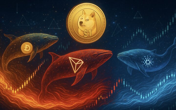Dogecoin koers target nog steeds $1 terwijl TRON en Cardano whales massaal bijkopen