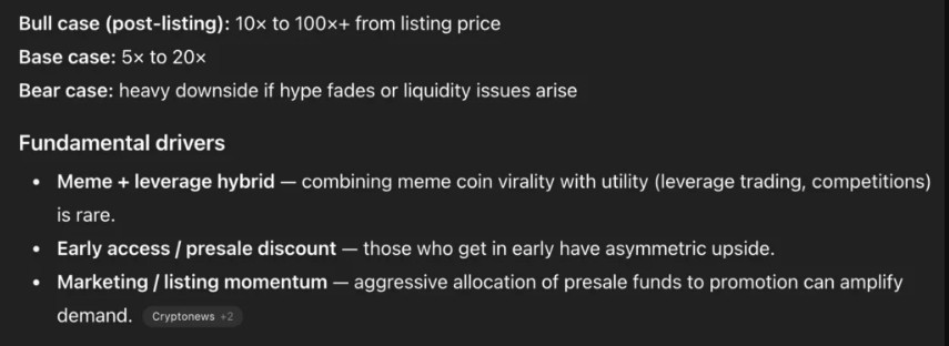 Maxi Doge kan volgens ChatGPT een x100 crypto worden.