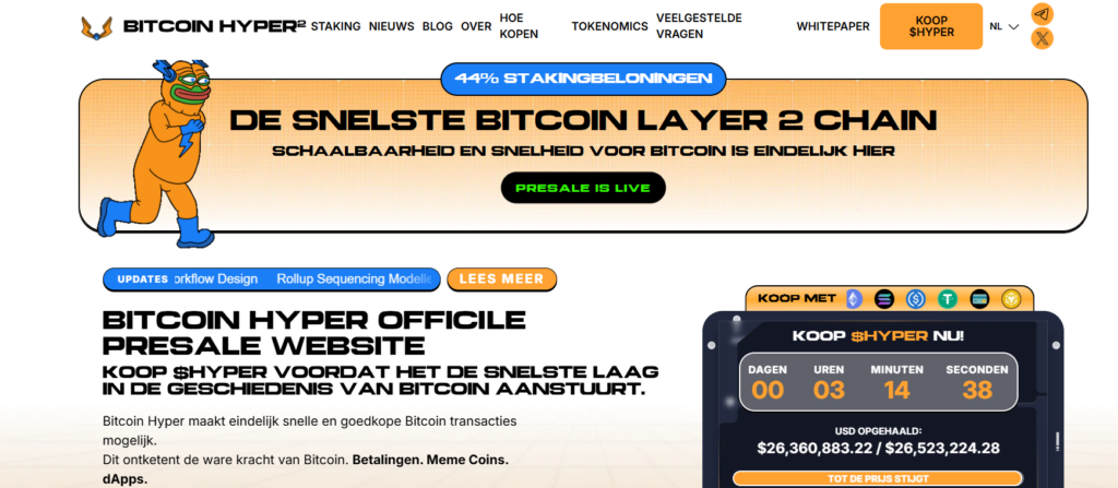 Bitcoin Hyper website layout
