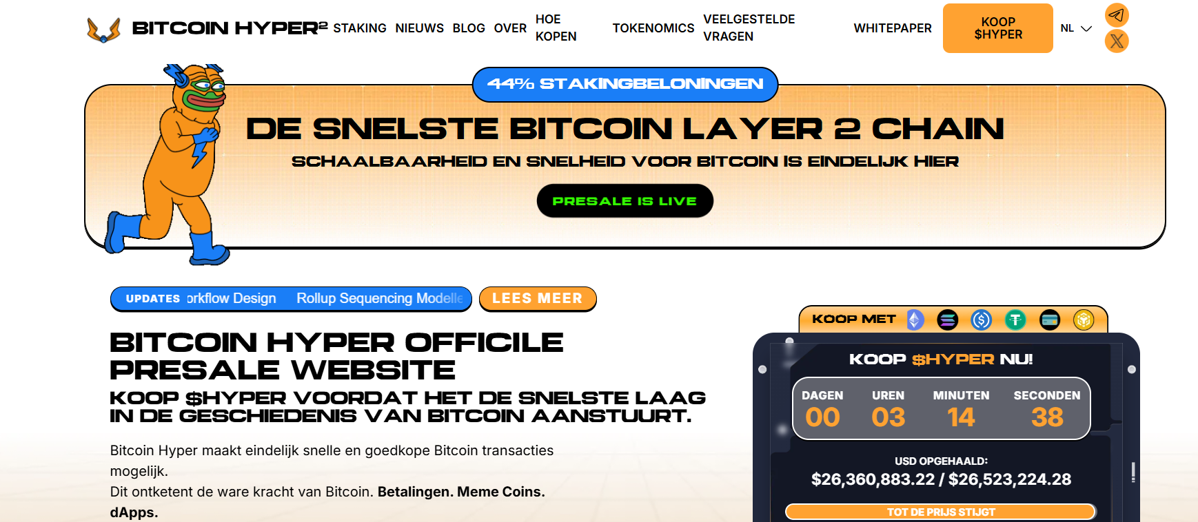 Bitcoin Hyper website layout