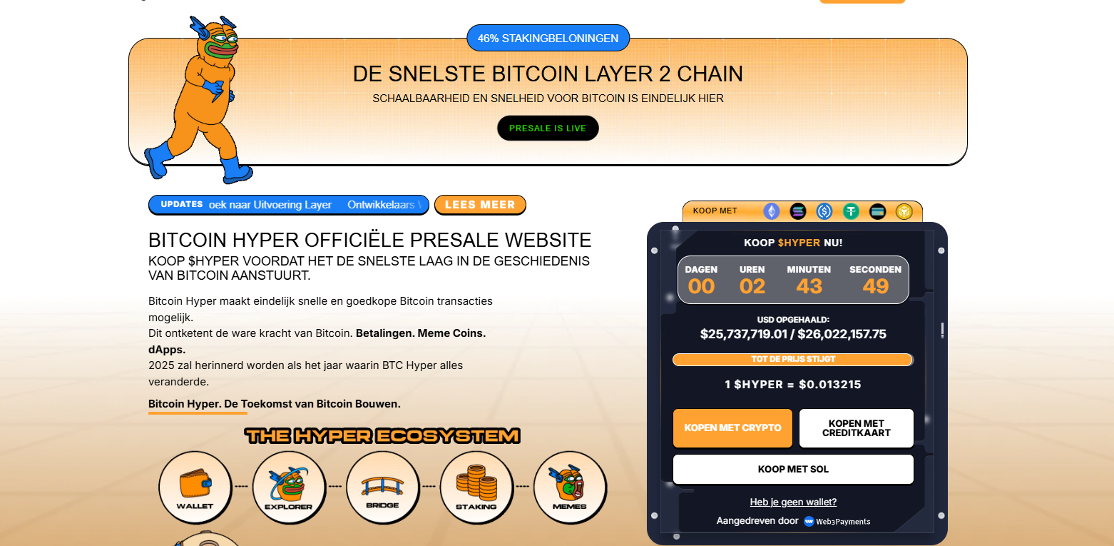 $HYPER is de token van het BTC Hyper platform