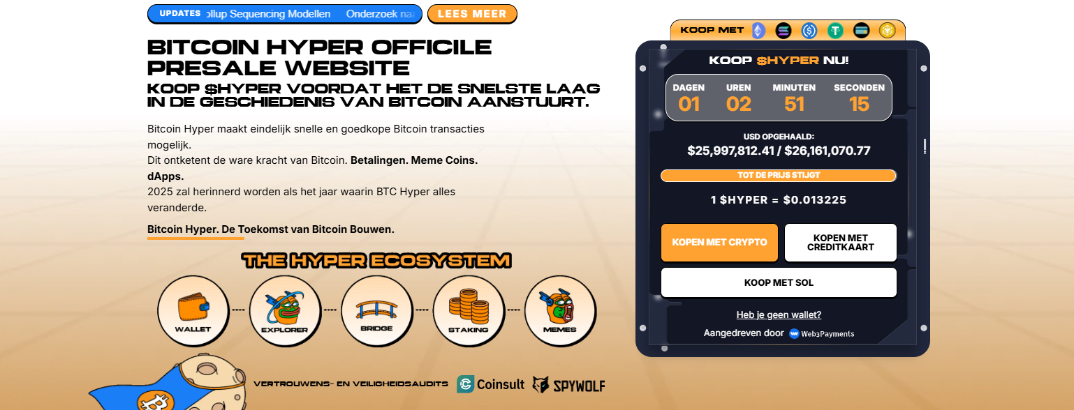 Tijdens de presale kon $HYPER (bijna) $26 miljoen ophalen