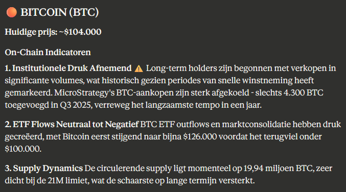 Bitcoin lijkt weer momentum terug te winnen. Bron: Claude AI